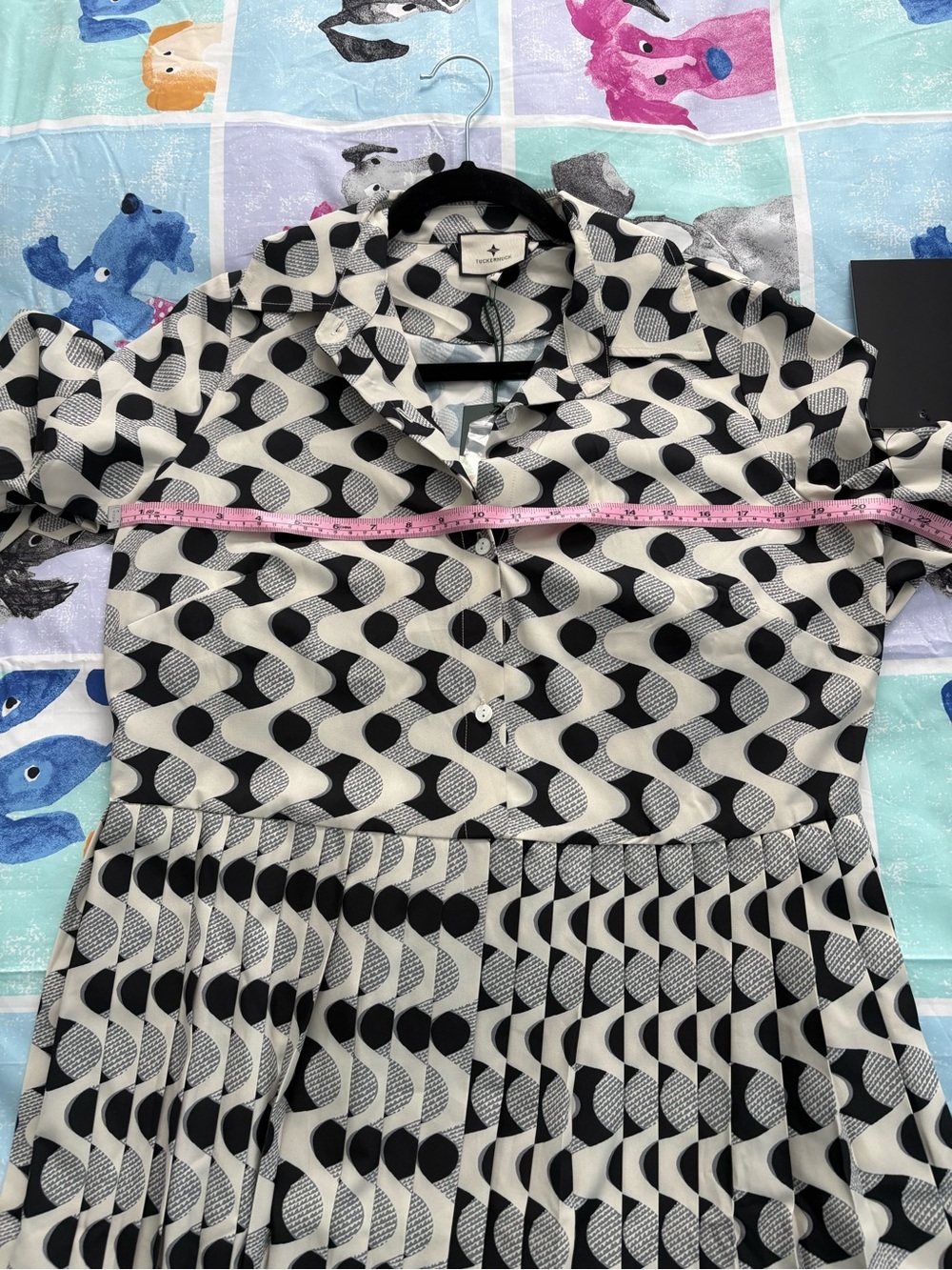 Tuckernuck Black & White Geometric Long-Sleeve Shirt Dress - Picture 4 of 6